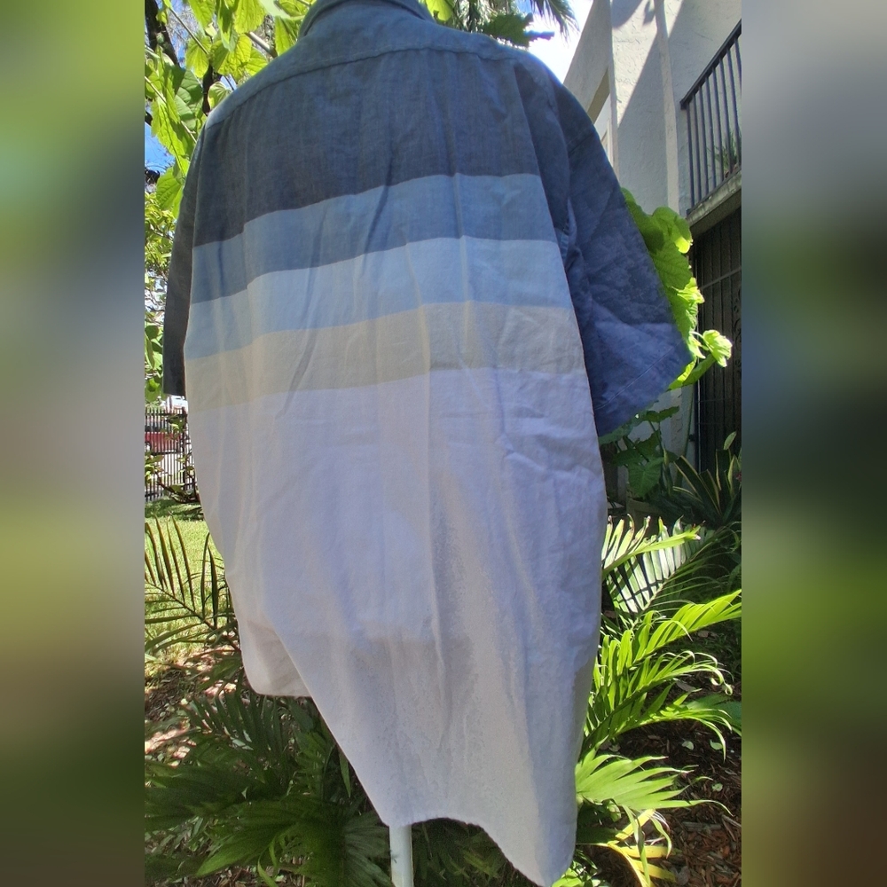 🔥Original Penguin Blue White Casual Button Down Shirt Size XL EUC - Picture 4 of 9